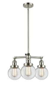 Beacon - 3 Light - 19 inch - Polished Nickel - Stem Hung - Chandelier (207-PN-G202-6-LED)