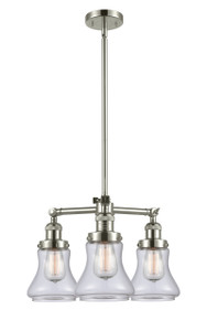 Bellmont - 3 Light - 18 inch - Polished Nickel - Stem Hung - Chandelier (207-PN-G192)