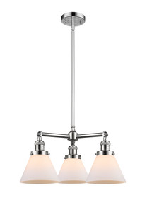 Cone - 3 Light - 22 inch - Polished Chrome - Stem Hung - Chandelier (207-PC-G41)