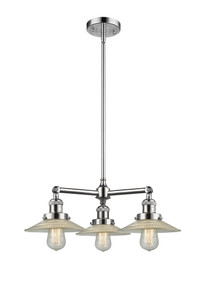 Halophane - 3 Light - 22 inch - Polished Chrome - Stem Hung - Chandelier (207-PC-G2-LED)