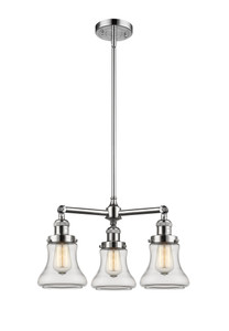 Bellmont - 3 Light - 18 inch - Polished Chrome - Stem Hung - Chandelier (207-PC-G192-LED)