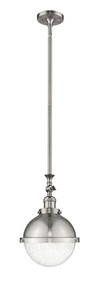 Hampden - 1 Light - 9 inch - Brushed Satin Nickel - Stem Hung - Mini Pendant (206-SN-HFS-84-SN-LED)