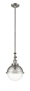 Hampden - 1 Light - 9 inch - Brushed Satin Nickel - Stem Hung - Mini Pendant (206-SN-HFS-82-SN-LED)