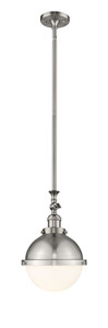 Hampden - 1 Light - 9 inch - Brushed Satin Nickel - Stem Hung - Mini Pendant (206-SN-HFS-81-SN)