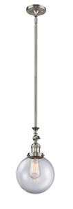 Beacon - 1 Light - 8 inch - Brushed Satin Nickel - Stem Hung - Mini Pendant (206-SN-G202-8)