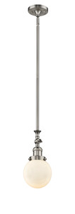 Beacon - 1 Light - 6 inch - Brushed Satin Nickel - Stem Hung - Mini Pendant (206-SN-G201-6-LED)