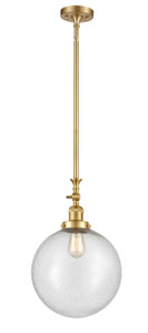 Beacon - 1 Light - 12 inch - Satin Gold - Stem Hung - Mini Pendant (206-SG-G204-12-LED)