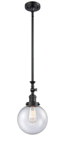 Beacon - 1 Light - 8 inch - Matte Black - Stem Hung - Mini Pendant (206-BK-G204-8-LED)