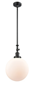 Beacon - 1 Light - 12 inch - Matte Black - Stem Hung - Mini Pendant (206-BK-G201-12-LED)