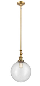 Beacon - 1 Light - 12 inch - Brushed Brass - Stem Hung - Mini Pendant (206-BB-G204-12-LED)