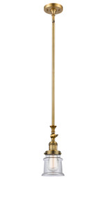 Canton - 1 Light - 5 inch - Brushed Brass - Stem Hung - Mini Pendant (206-BB-G182S) Canton - 1 Light - 5 inch - Brushed Brass - Stem Hung - Mini Pendant (206-BB-G182S)