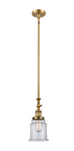 Canton - 1 Light - 6 inch - Brushed Brass - Stem Hung - Mini Pendant (206-BB-G182) Canton - 1 Light - 6 inch - Brushed Brass - Stem Hung - Mini Pendant (206-BB-G182)