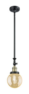 Beacon - 1 Light - 6 inch - Black Antique Brass - Stem Hung - Mini Pendant (206-BAB-G208-6)