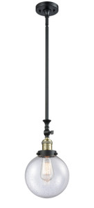 Beacon - 1 Light - 8 inch - Black Antique Brass - Stem Hung - Mini Pendant (206-BAB-G204-8-LED)