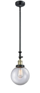 Beacon - 1 Light - 8 inch - Black Antique Brass - Stem Hung - Mini Pendant (206-BAB-G202-8-LED)