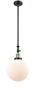 Beacon - 1 Light - 10 inch - Black Antique Brass - Stem Hung - Mini Pendant (206-BAB-G201-10-LED)