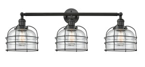 Bell Cage - 3 Light - 34 inch - Matte Black - Bath Vanity Light (205-BK-G74-CE)