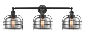 Bell Cage - 3 Light - 34 inch - Matte Black - Bath Vanity Light (205-BK-G73-CE)