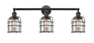 Bell Cage - 3 Light - 31 inch - Matte Black - Bath Vanity Light (205-BK-G58-CE)