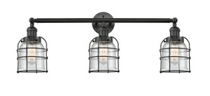 Bell Cage - 3 Light - 31 inch - Matte Black - Bath Vanity Light (205-BK-G54-CE)