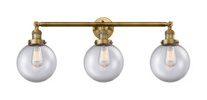 Beacon - 3 Light - 32 inch - Brushed Brass - Bath Vanity Light (205-BB-G202-8-LED)