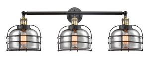 Bell Cage - 3 Light - 34 inch - Black Antique Brass - Bath Vanity Light (205-BAB-G73-CE)