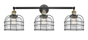 Bell Cage - 3 Light - 34 inch - Black Antique Brass - Bath Vanity Light (205-BAB-G72-CE-LED)