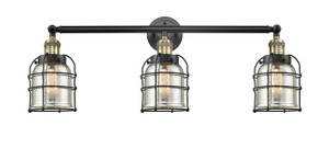 Bell Cage - 3 Light - 31 inch - Black Antique Brass - Bath Vanity Light (205-BAB-G58-CE)