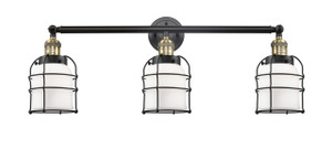 Bell Cage - 3 Light - 31 inch - Black Antique Brass - Bath Vanity Light (205-BAB-G51-CE-LED)