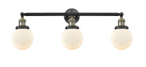 Beacon - 3 Light - 30 inch - Black Antique Brass - Bath Vanity Light (205-BAB-G201-6-LED)