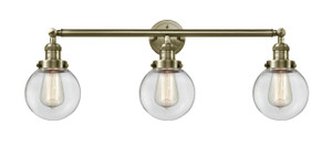 Beacon - 3 Light - 30 inch - Antique Brass - Bath Vanity Light (205-AB-G202-6)