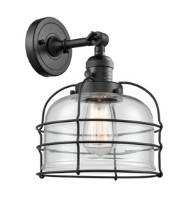 Bell Cage - 1 Light - 9 inch - Matte Black - Sconce (203SW-BK-G72-CE)