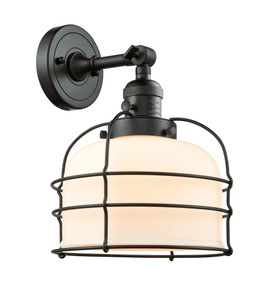 Bell Cage - 1 Light - 9 inch - Matte Black - Sconce (203SW-BK-G71-CE-LED)
