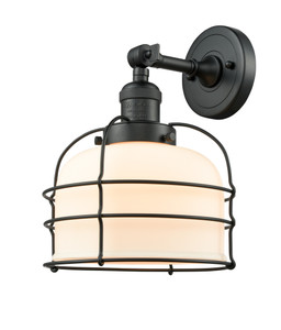 Bell Cage - 1 Light - 9 inch - Matte Black - Sconce (203-BK-G71-CE-LED)