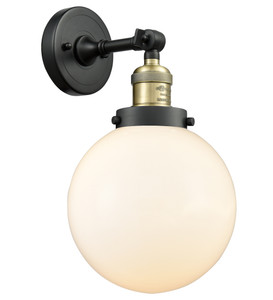 Beacon - 1 Light - 8 inch - Black Antique Brass - Sconce (203-BAB-G201-8-LED)