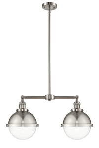 Hampden - 2 Light - 18 inch - Brushed Satin Nickel - Stem Hung - Island Light (209-SN-HFS-82-SN)