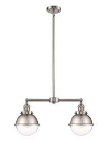 Hampden - 2 Light - 18 inch - Brushed Satin Nickel - Stem Hung - Island Light (209-SN-HFS-62-SN-LED)