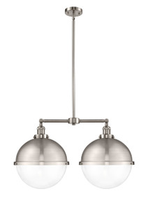 Hampden - 2 Light - 18 inch - Brushed Satin Nickel - Stem Hung - Island Light (209-SN-HFS-122-SN)