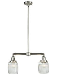 Colton - 2 Light - 22 inch - Brushed Satin Nickel - Stem Hung - Island Light (209-SN-G302)