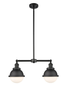 Hampden - 2 Light - 18 inch - Matte Black - Stem Hung - Island Light (209-BK-HFS-61-BK-LED)