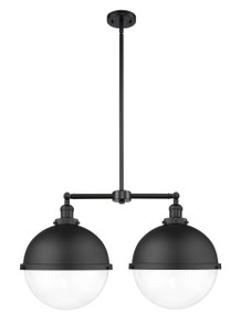 Hampden - 2 Light - 18 inch - Matte Black - Stem Hung - Island Light (209-BK-HFS-122-BK-LED)