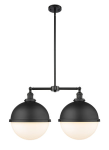 Hampden - 2 Light - 18 inch - Matte Black - Stem Hung - Island Light (209-BK-HFS-121-BK-LED)