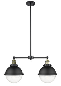 Hampden - 2 Light - 18 inch - Black Antique Brass - Stem Hung - Island Light (209-BAB-HFS-84-BK-LED)