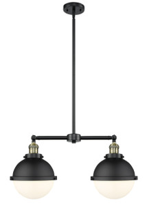 Hampden - 2 Light - 18 inch - Black Antique Brass - Stem Hung - Island Light (209-BAB-HFS-81-BK)