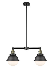 Hampden - 2 Light - 18 inch - Black Antique Brass - Stem Hung - Island Light (209-BAB-HFS-61-BK)