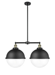 Hampden - 2 Light - 18 inch - Black Antique Brass - Stem Hung - Island Light (209-BAB-HFS-122-BK-LED)