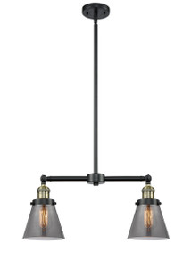 Cone - 2 Light - 21 inch - Black Antique Brass - Stem Hung - Island Light (209-BAB-G63-LED)