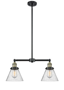 Cone - 2 Light - 21 inch - Black Antique Brass - Stem Hung - Island Light (209-BAB-G44)