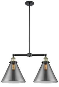 Cone - 2 Light - 21 inch - Black Antique Brass - Stem Hung - Island Light (209-BAB-G43-L-LED)