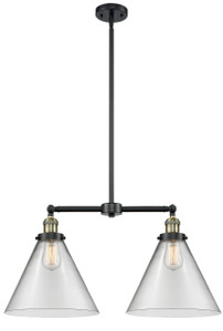 Cone - 2 Light - 21 inch - Black Antique Brass - Stem Hung - Island Light (209-BAB-G42-L)